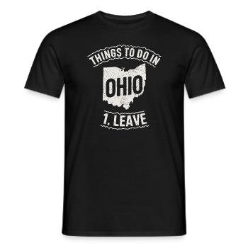 Aktivitäten in der Nähe von Ohio 1. Lass das lustige Ohio-Meme zurück - Männer T-Shirt - Schwarz - Vorne - AI Model Male 178 light (178cm)