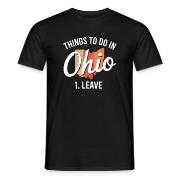 Aktivitäten in der Nähe von Ohio 1. Lass das lustige Ohio-Meme zurück - Männer T-Shirt - Schwarz - Vorne - AI Model Male 178 light (178cm)
