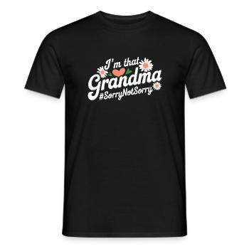 Ich bin diese Oma, tut mir leid, nicht leid - Männer T-Shirt - Schwarz - Vorne - AI Model Male 178 light (178cm)