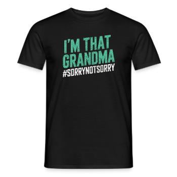 Ich bin diese Oma, tut mir leid, nicht leid - Männer T-Shirt - Schwarz - Vorne - AI Model Male 178 light (178cm)
