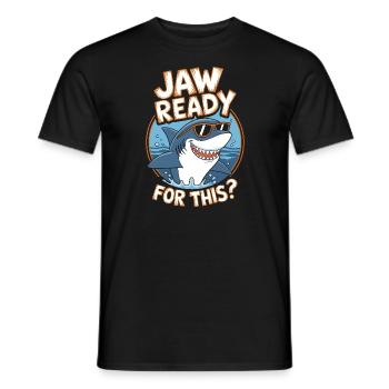 Jaw ready for this? Funny Shark Lover - Men's T-Shirt - black - Front - AI Model Male 178 light (178cm)