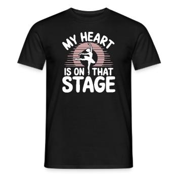 Mon cœur est sur cette scène Théâtre Acteur Danseur - T-shirt homme - noir - Devant - AI Model Male 178 light (178cm)