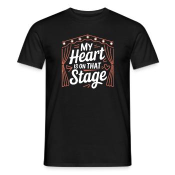 Mon cœur est sur cette scène Théâtre Acteur Danseur - T-shirt homme - noir - Devant - AI Model Male 178 light (178cm)