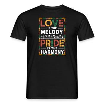 Love is the melody Pride is the Harmony Black Hist - Men's T-Shirt - black - Front - AI Model Male 178 light (178cm)