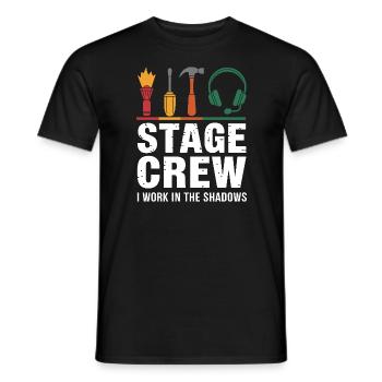 Équipe de scène Je travaille dans l’ombre Coulisses Humour - T-shirt homme - noir - Devant - AI Model Male 178 light (178cm)