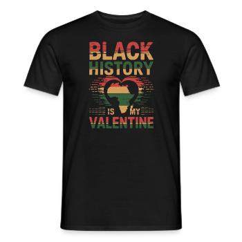 L’histoire des Noirs, c’est mon humour fier de la Saint-Valentin - T-shirt homme - noir - Devant - AI Model Male 178 light (178cm)
