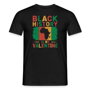 L’histoire des Noirs, c’est mon humour fier de la Saint-Valentin - T-shirt homme - noir - Devant - AI Model Male 178 light (178cm)