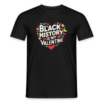 L’histoire des Noirs, c’est mon humour fier de la Saint-Valentin - T-shirt homme - noir - Devant - AI Model Male 178 light (178cm)