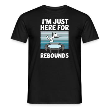 Ich bin nur hier, um zu rebounden - Trampolin-Witz - Männer T-Shirt - Schwarz - Vorne - AI Model Male 178 light (178cm)