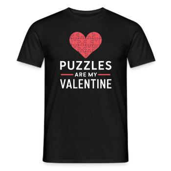 Puzzles sind mein Valentinstag Lustiges Wortspiel Puzzle - Männer T-Shirt - Schwarz - Vorne - AI Model Male 178 light (178cm)