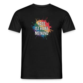 Hate is not an opinion Statement against the right - Men's T-Shirt - black - Front - AI Model Male 178 light (178cm)