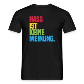 Hate is not an opinion Statement against the right - Men's T-Shirt - black - Front - AI Model Male 178 light (178cm)