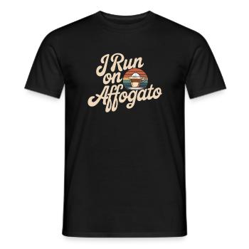 Je cours sur la boisson Affogato Funny Espressio en disant - T-shirt homme - noir - Devant - AI Model Male 178 light (178cm)