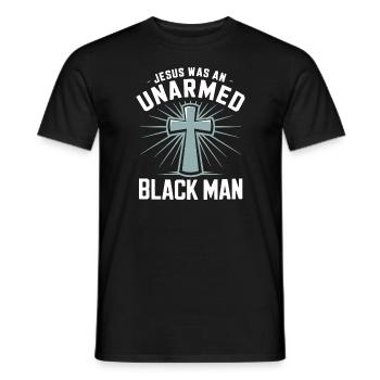Jesus war ein unbewaffneter Schwarzer Mann Schwarzer Jesus - Männer T-Shirt - Schwarz - Vorne - AI Model Male 178 light (178cm)