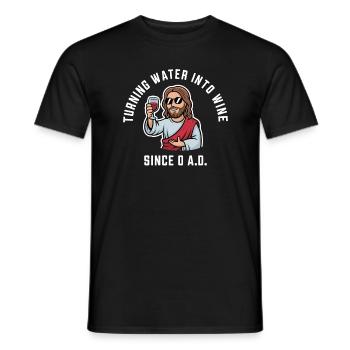 l’eau en vin depuis l’an 0 après J.-C. Drôle de Jésus - T-shirt homme - noir - Devant - AI Model Male 178 light (178cm)