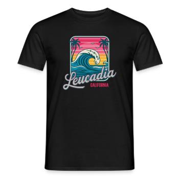 Plage de Leucadia California Palms - T-shirt homme - noir - Devant - AI Model Male 178 light (178cm)