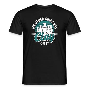 Auf meinem anderen Shirt ist Ton drauf Funny Pottery Joke - Männer T-Shirt - Schwarz - Vorne - AI Model Male 178 light (178cm)