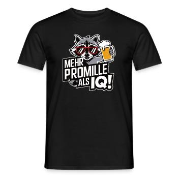More alcohol than IQ Drinking beer alcohol party What - Men's T-Shirt - black - Front - AI Model Male 178 light (178cm)