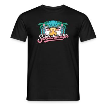 Nurse Girlfriend Drinking Beer Alcohol Party E - Men's T-Shirt - black - Front - AI Model Male 178 light (178cm)
