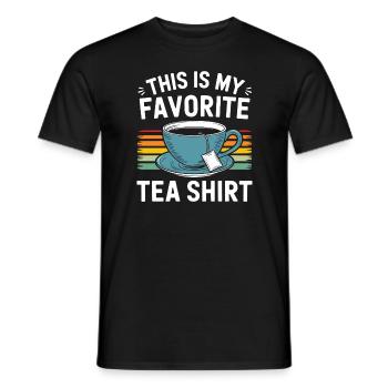 This is my favorite Tea Shirt Tea Lover Funny Pun - Men's T-Shirt - black - Front - AI Model Male 178 light (178cm)