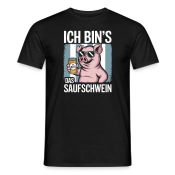 C’est moi l’alcool cochon buvant de la bière alcool fête - T-shirt homme - noir - Devant - AI Model Male 178 light (178cm)