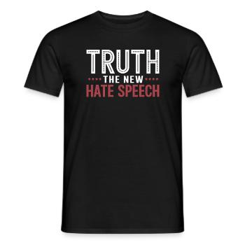 Truth the new Hate Speech Against DEI Political - Men's T-Shirt - black - Front - AI Model Male 178 light (178cm)