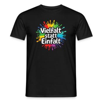 Diversity instead of simplicity: Statement against the right - Men's T-Shirt - black - Front - AI Model Male 178 light (178cm)