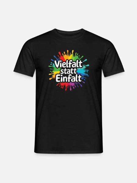 Vielfalt statt Einfalt Statement gegen rechts - Männer T-Shirt - Schwarz