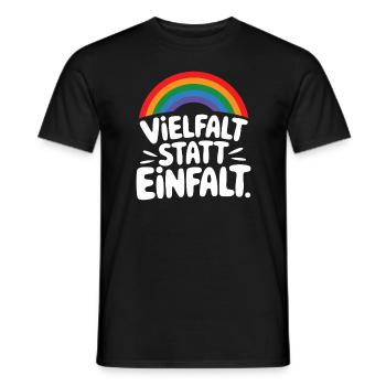 Diversity instead of simplicity: Statement against the right - Men's T-Shirt - black - Front - AI Model Male 178 light (178cm)
