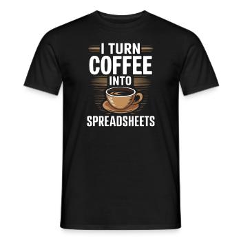 Je transforme le café en tableurs Contrôle comptable - T-shirt homme - noir - Devant - AI Model Male 178 light (178cm)