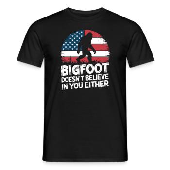 Bigfoot ne croit pas en vous non plus Amérique - T-shirt homme - noir - Devant - AI Model Male 178 light (178cm)