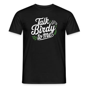 Talk Birdy to me Bird Watcher Jeu de mots Humour - T-shirt homme - noir - Devant - AI Model Male 178 light (178cm)