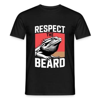 Respect the Beard! Bearded Dragon Reptile Terraristics - Men's T-Shirt - black - Front - AI Model Male 178 light (178cm)