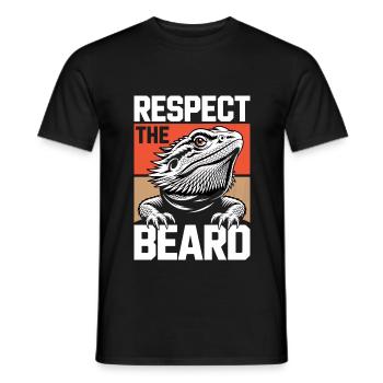 Respect the Beard! Bearded Dragon Reptile Terraristics - Men's T-Shirt - black - Front - AI Model Male 178 light (178cm)