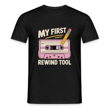 My First Rewind Tool Cassette - Men's T-Shirt - black - Front - AI Model Male 178 light (178cm)