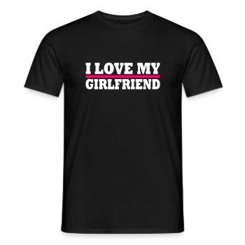 I love my girlfriend - T-shirt homme - noir - Devant - AI Model Male 178 light (178cm)