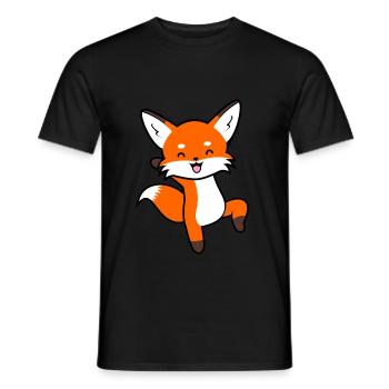 Fröhlicher Fuchs Kinder Füchse - Männer T-Shirt - Schwarz - Vorne - AI Model Male 178 light (178cm)