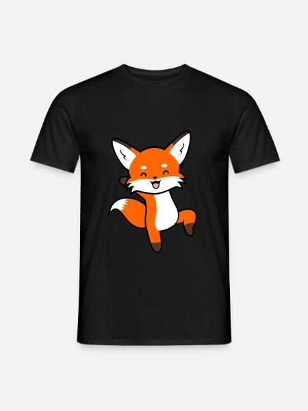 Joyeux renard enfants Renards - T-shirt homme - noir