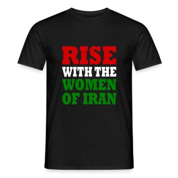 Rise with the women of iran - Männer T-Shirt - Schwarz - Vorne - AI Model Male 178 light (178cm)
