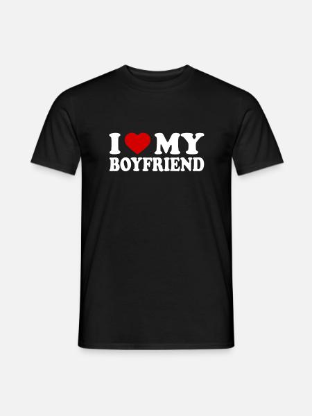 I love my boyfriend - Mænd T-shirt - sort