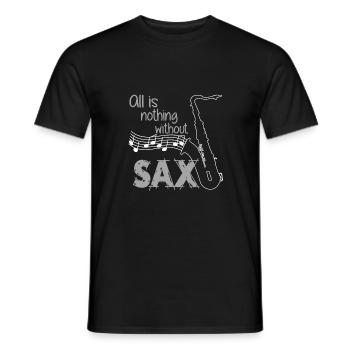 I love Sax | Ich liebe Saxofon - Männer T-Shirt - Schwarz - Vorne - AI Model Male 178 light (178cm)