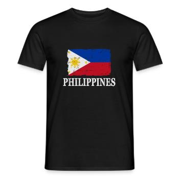 Flag of Philippines - Philippinen Flagge - Männer T-Shirt - Schwarz - Vorne - AI Model Male 178 light (178cm)