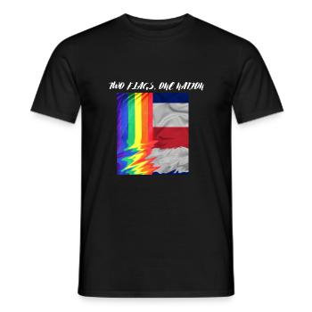 TWO FLAG ONE NATION LGBTQ x FRANCE - T-shirt homme - noir - Devant - AI Model Male 178 light (178cm)