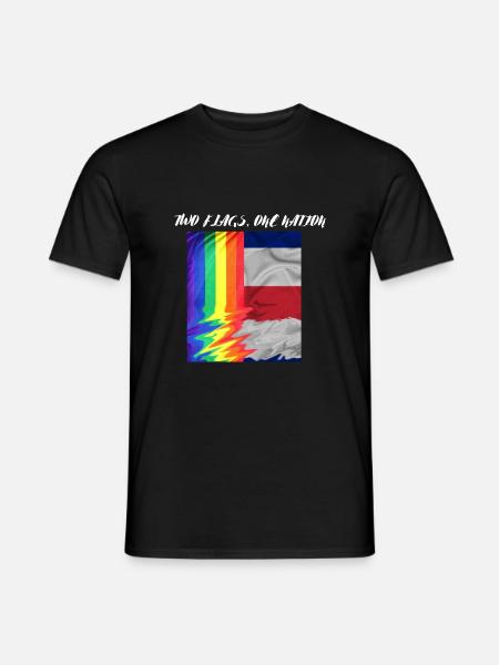 TWO FLAG ONE NATION LGBTQ x FRANCE - T-shirt homme - noir