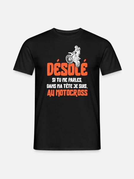 Désolé t-shirt humour motocross - T-shirt homme - noir