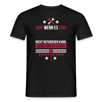 Wenn es XY nicht reparieren kann - personalisieren - Männer T-Shirt - Schwarz - Vorne - AI Model Male 178 light (178cm)