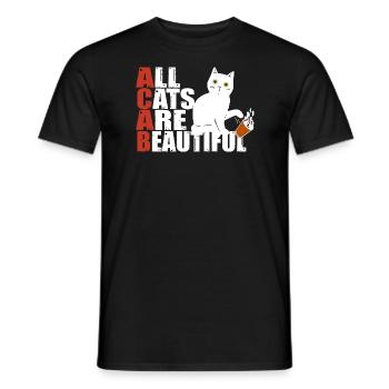 All cats are beautiful Spruch Katze Fun - Männer T-Shirt - Schwarz - Vorne - AI Model Male 178 light (178cm)