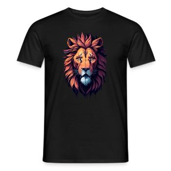 Lion illustration - Men's T-Shirt - black - Front - AI Model Male 178 light (178cm)