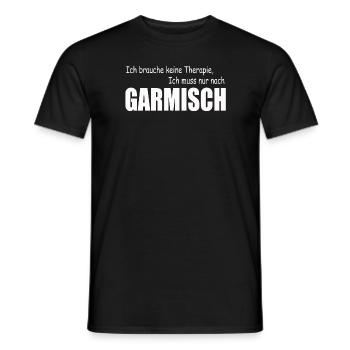 Therapie GARMISCH - Männer T-Shirt - Schwarz - Vorne - AI Model Male 178 light (178cm)