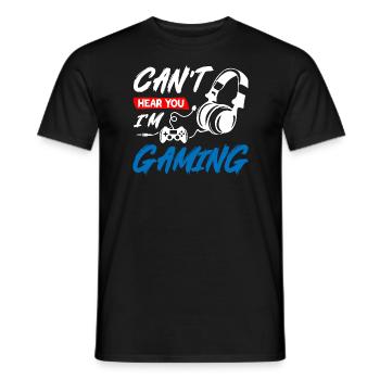 Cnat Hear You I Am Gaming - Men's T-Shirt - black - Front - AI Model Male 178 light (178cm)